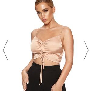 Naked Wardrobe silk crop top 💋 SIZE S.